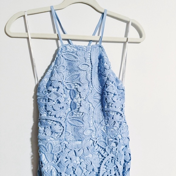 Lovers + Friends - Sky Blue Floral Overlay Dress - Picture 3 of 5